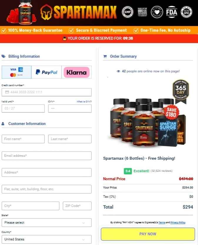 Spartamax Spartamax Order Page